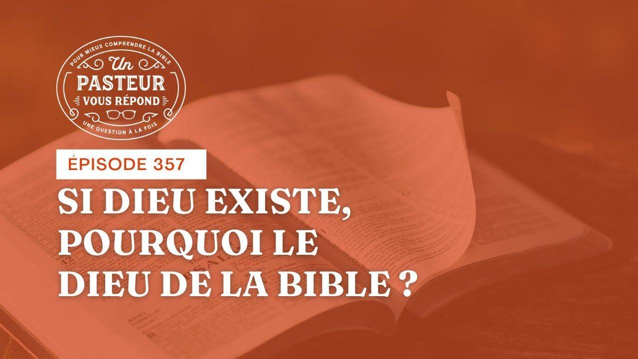 Miniature orangée sur laquelle est écrit la question de l'épisode, en arrière plan se trouve la photo d'une Bible posée ouvert sur une pierre et dont la page flotte dans le vent