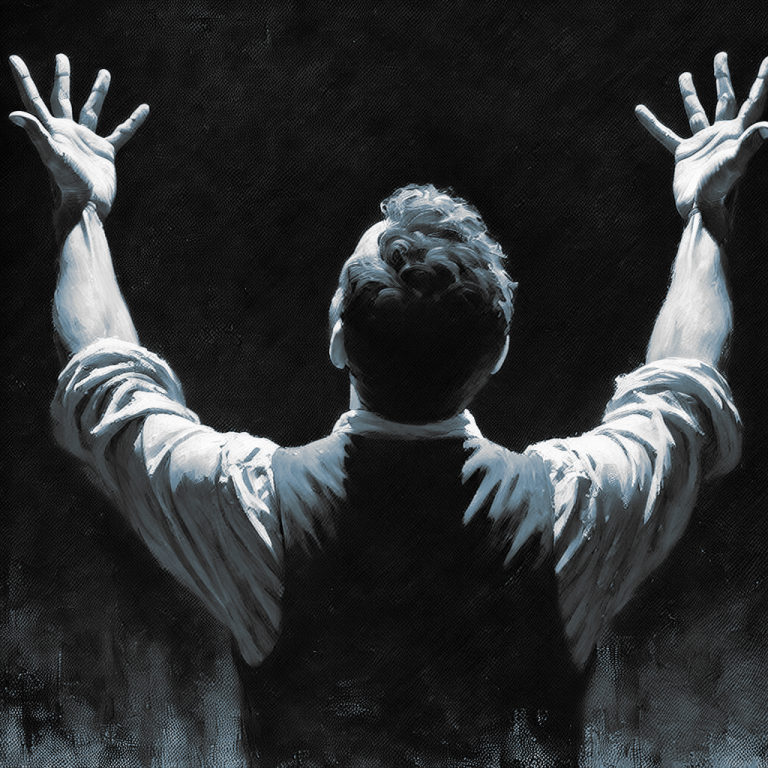 A_man_exasperated_by_the_troubles_of_life_raises_his_hands_toward_the_sky_as_if_asking_Why_9b55b00d31