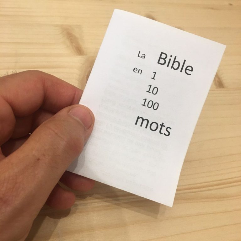 La Bible en 1, 10, 100 mots, ou en 1000 mots : 2 outils simples pour parler de Jésus