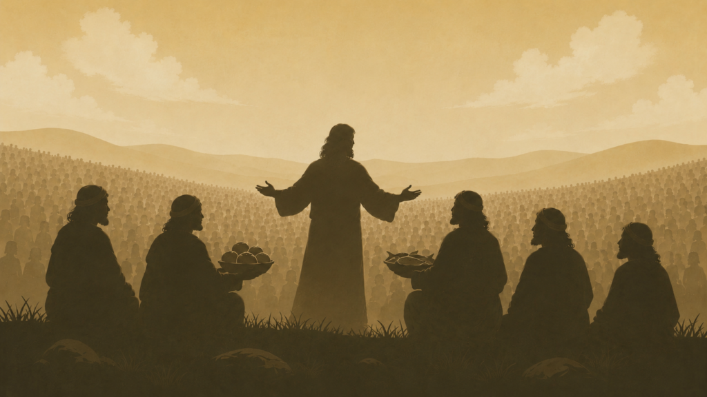 Quand Jésus rassasie 5 000 hommes avec cinq pains et deux poissons